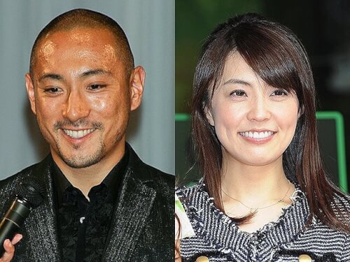 市川海老蔵と小林麻耶の写真を並べた画像